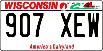 WI license plate 907XEW