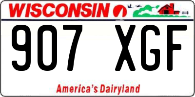 WI license plate 907XGF