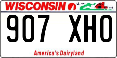 WI license plate 907XHO