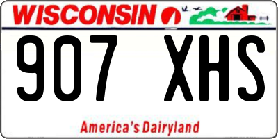 WI license plate 907XHS