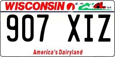 WI license plate 907XIZ