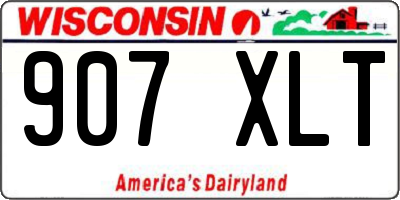 WI license plate 907XLT