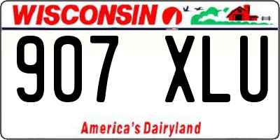 WI license plate 907XLU