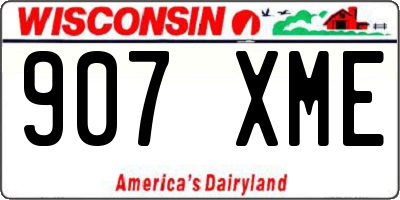 WI license plate 907XME