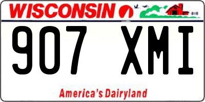 WI license plate 907XMI