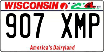 WI license plate 907XMP