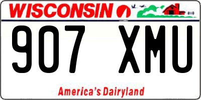 WI license plate 907XMU