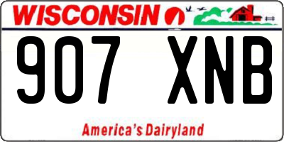 WI license plate 907XNB