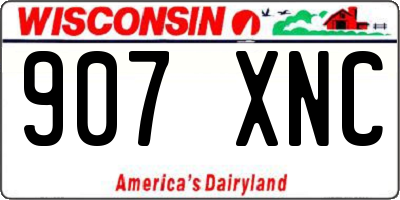 WI license plate 907XNC