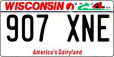 WI license plate 907XNE