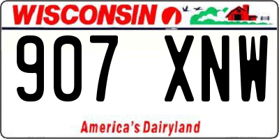 WI license plate 907XNW