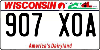 WI license plate 907XOA