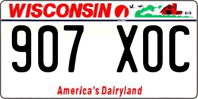WI license plate 907XOC