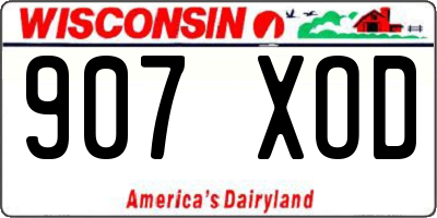 WI license plate 907XOD