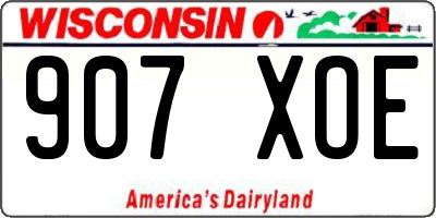 WI license plate 907XOE