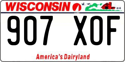 WI license plate 907XOF