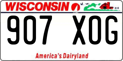 WI license plate 907XOG