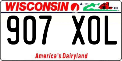 WI license plate 907XOL