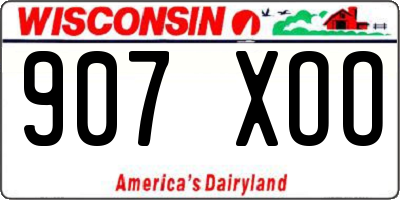 WI license plate 907XOO