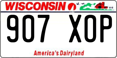 WI license plate 907XOP