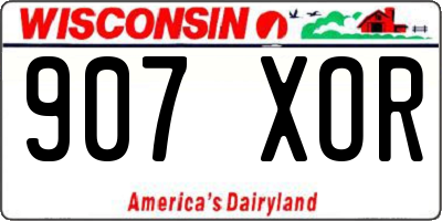WI license plate 907XOR