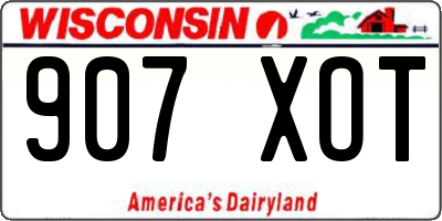 WI license plate 907XOT