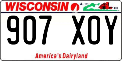 WI license plate 907XOY