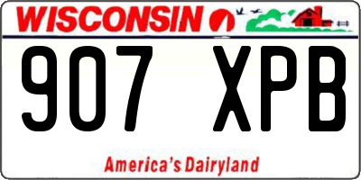 WI license plate 907XPB