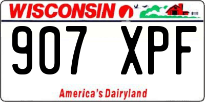 WI license plate 907XPF