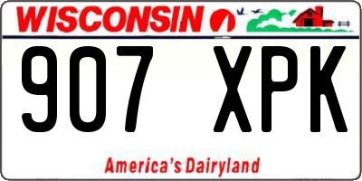 WI license plate 907XPK