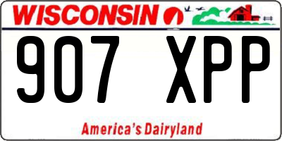 WI license plate 907XPP