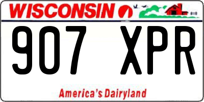 WI license plate 907XPR