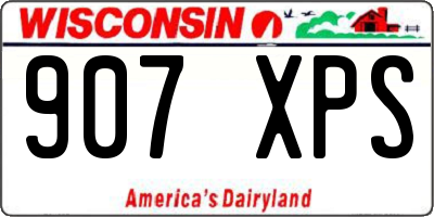 WI license plate 907XPS