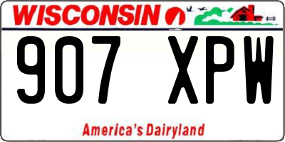 WI license plate 907XPW