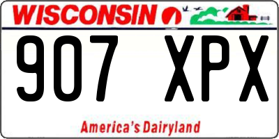 WI license plate 907XPX