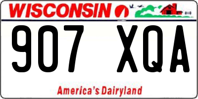 WI license plate 907XQA