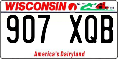 WI license plate 907XQB