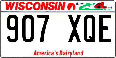 WI license plate 907XQE