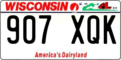 WI license plate 907XQK