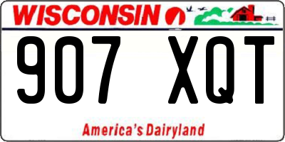 WI license plate 907XQT