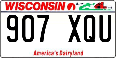 WI license plate 907XQU