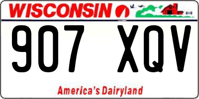 WI license plate 907XQV
