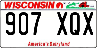 WI license plate 907XQX