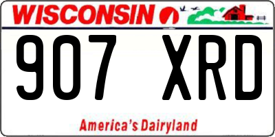 WI license plate 907XRD