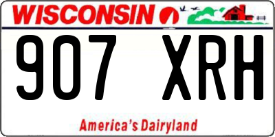 WI license plate 907XRH