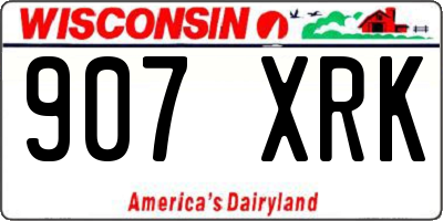 WI license plate 907XRK