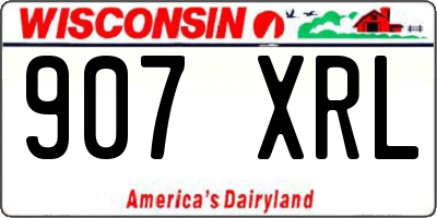 WI license plate 907XRL