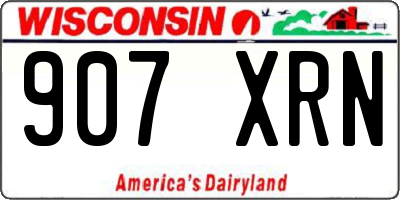 WI license plate 907XRN