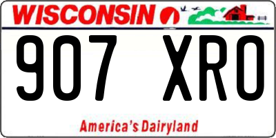 WI license plate 907XRO