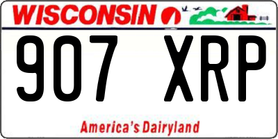 WI license plate 907XRP